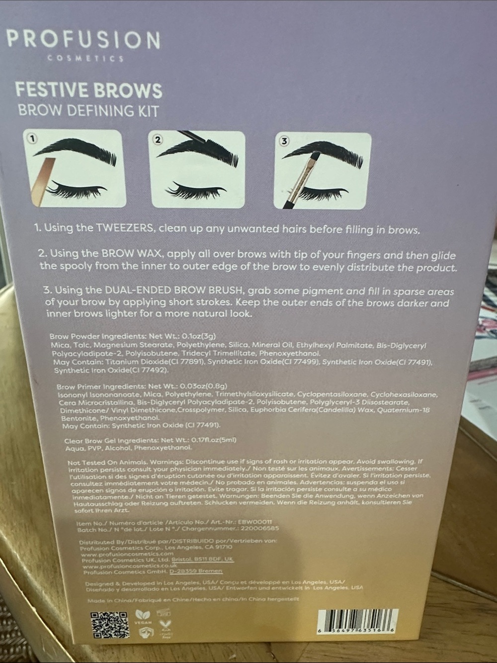 Profusion Cosmetics Festive Brows Kit - Eyebrow Defining Kit, new - Picture 4 of 6